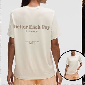 Lululemon Jersey Training Short-Sleeve Shirt size 10 NWT Ivory better each day